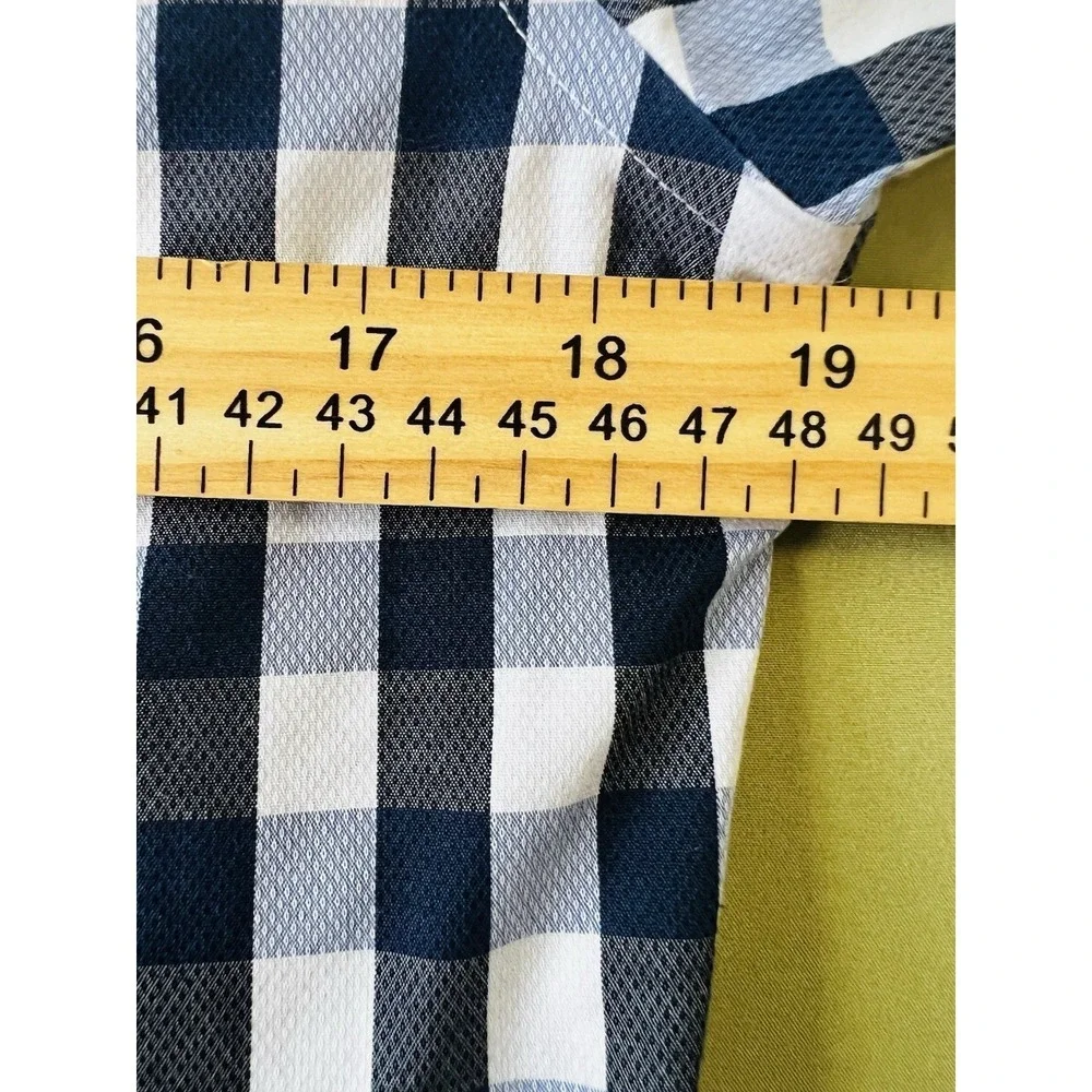 Banana Republic Shirt Mens Small Blue Check Plaid Long Sleeve Camden Fit